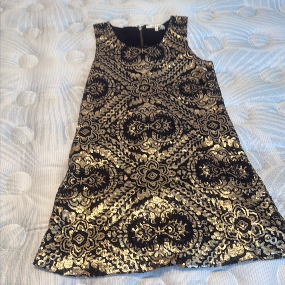Miami Black and Gold Patterned Dress